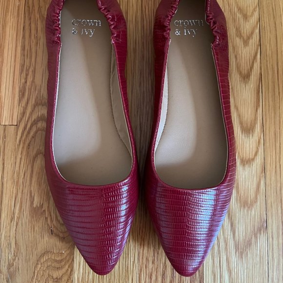 Crown & Ivy Jessica Red Flats- 6 - Picture 7 of 7